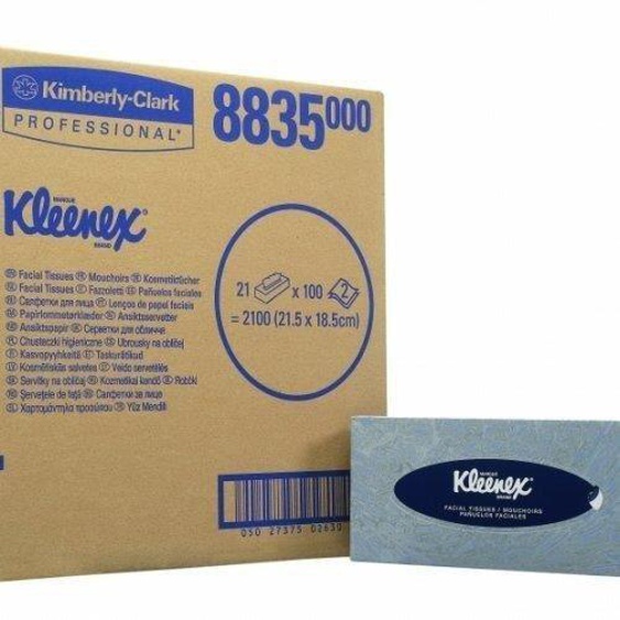 Kleenex Mouchoirs Boîte de 100 Mouchoirs à 2 Plis Blanc Pack de 21 - 8835