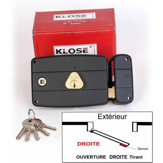Klose Besser - Serrure Monopoint en Applique à Fouillot Horizontale 140x92mm - (Similaire jpm cisa....) 3 clés 45mm - Droite