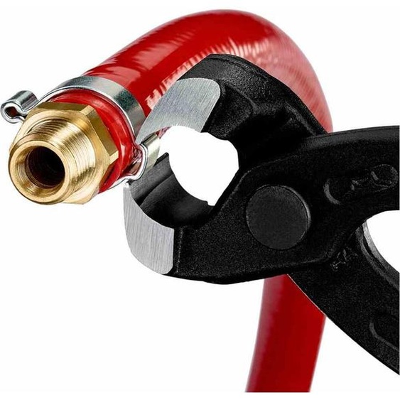 KNIPEX 10 98 I220 SB Pince à colliers à oreilles recouverte de plastique noir atramenté 220 mm (carte/blister SB)