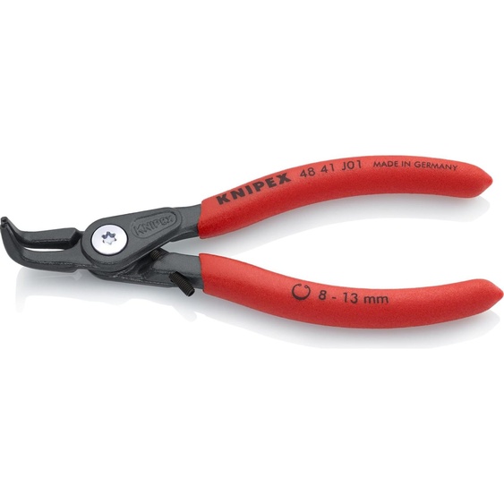 KNIPEX 48 41 J01 Pince à circlips de précision pour bagues intérieures dans les alésages recouverte de matière plastique antidérapante grise atramentée 130 mm