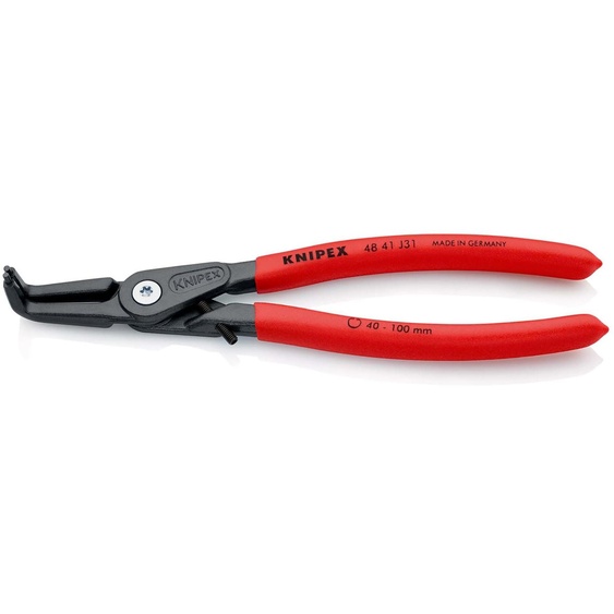 KNIPEX 48 41 J31 Pince à circlips de précision pour bagues intérieures dans les alésages recouverte de matière plastique antidérapante grise atramentée 210 mm