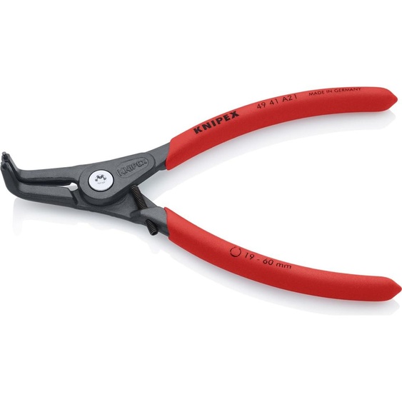 KNIPEX 49 41 A21 Pince à circlips de précision pour bagues extérieures sur arbres recouverte de matière plastique antidérapante grise atramentée 165 mm