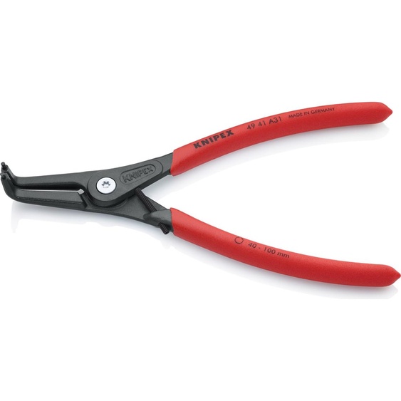 KNIPEX 49 41 A31 Pince à circlips de précision pour bagues extérieures sur arbres recouverte de matière plastique antidérapante grise atramentée 210 mm