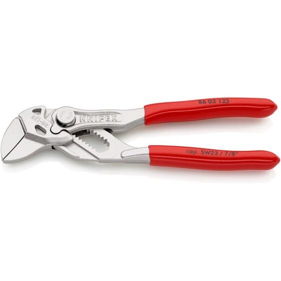 Knipex - 86 03 125 Mini-pince-clé pince et clé à la fois gainées en plastique chromée 125 mm
