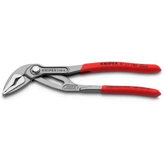 Knipex - 87 51 180 Cobra® es Pince multiprise ultra-effilée gaines pvc anti-dérapantes grise atramentisée 180 mm