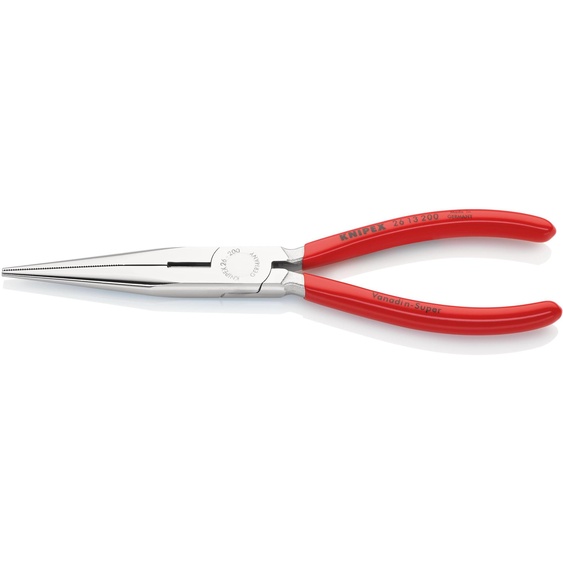 Knipex Pince à bec plat DIN ISO 5745 Longueur 200mm avec lame droite Chrome Revêtu de plastique - 26 13 200