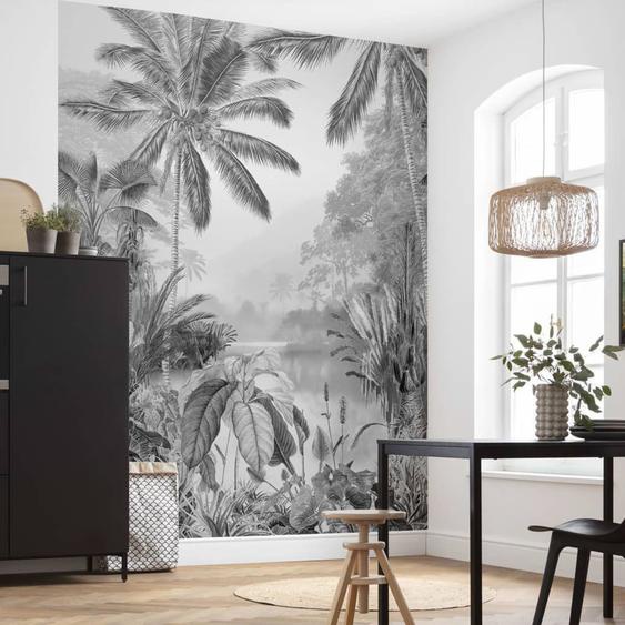 Komar Papier peint photo Lac Tropical Black & White 200x270 cm
