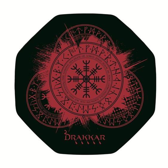 Konix - 61881117666 - Drakkar Tapis de sol gaming Kattegat 98 x 98 cm pour chaise de bureau - Motif viking - Noir et rouge