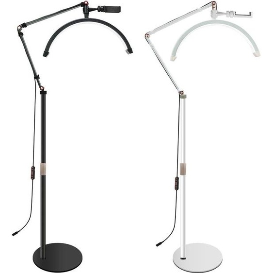 KOOCMIL 16 pouces LED demi-lune cils lumière température 3000 K-6000 K sol LED anneau lampe pour beauté du visage soins de la peau tatouage sourcils tournage