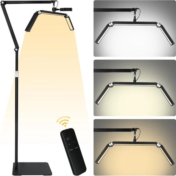 KOOCMIL Lampadaire demi-lune 26 pouces avec support 360 °   Tête lumineuse rotative pour extensions de cils, tatouage, soins de la peau, sourcils