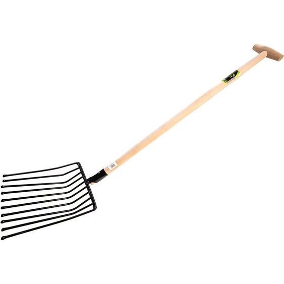 KOTARBAU® Fourche à pommes de terre Fourche à foin 10 dents 120cm avec manche en bois