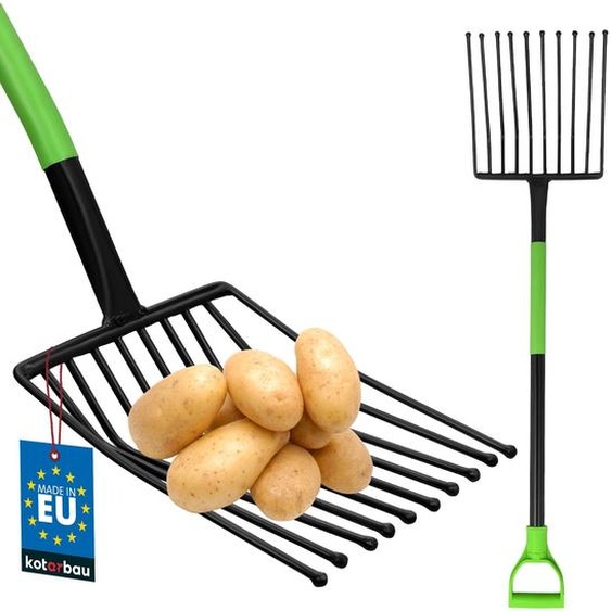 KOTARBAU® Fourche à pommes de terre Fourche à foin 10 dents 120cm avec manche métallique