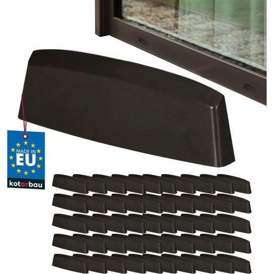 KOTARBAU® Jeu de 50 bouchons de fente deau Bouchons de trou dévacuation de fenêtre 36 mm Plastique ASA brun Drainage de fenêtre Drainage de fenêtre Couverture de protection PVC