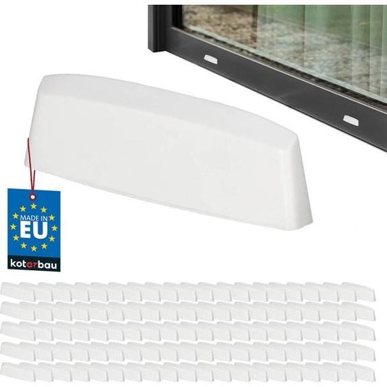 KOTARBAU® Lot de 100 bouchons de fente deau Bouchons de trou dévacuation de fenêtre 36 mm Plastique ASA Blanc Drainage de fenêtre Drainage de fenêtre Couverture de protection PVC