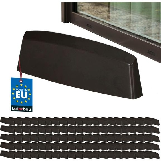 KOTARBAU® Lot de 100 bouchons de fente deau Bouchons de trou dévacuation de fenêtre 36 mm Plastique ASA brun Drainage de fenêtre Drainage de fenêtre Couverture de protection PVC