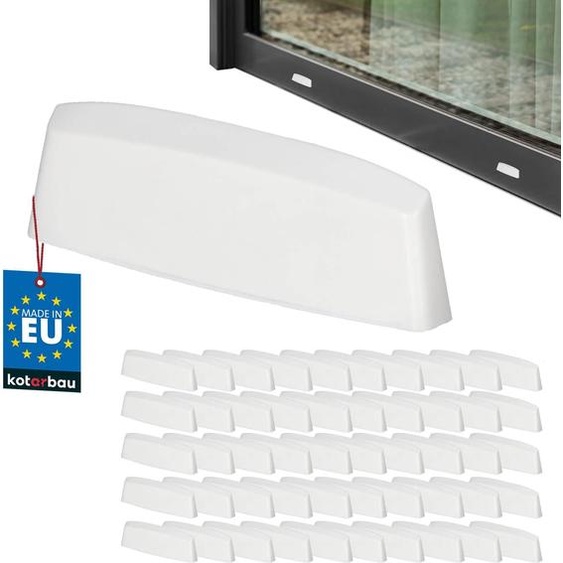 KOTARBAU® Lot de 50 bouchons de fente deau Bouchons de trou dévacuation de fenêtre 36 mm Plastique ASA Blanc Drainage de fenêtre Drainage de fenêtre Couverture de protection PVC