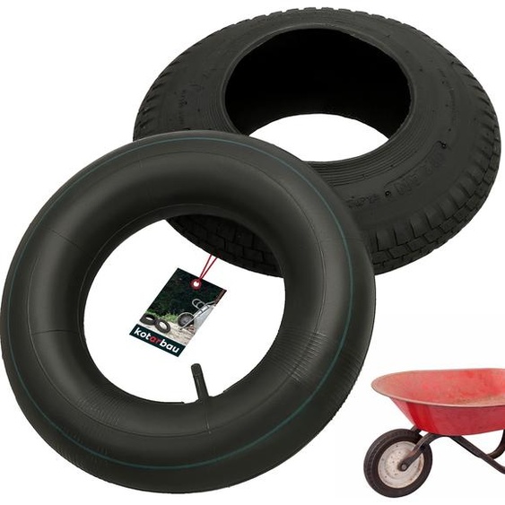 KOTARBAU® Pneu Chambre à Air Brouette Chambre a Air Ø 40 cm Caoutchouc Renforcé 4.80/4.00-8 Noir Pneu Brouette Universel pour Chariot Jardin