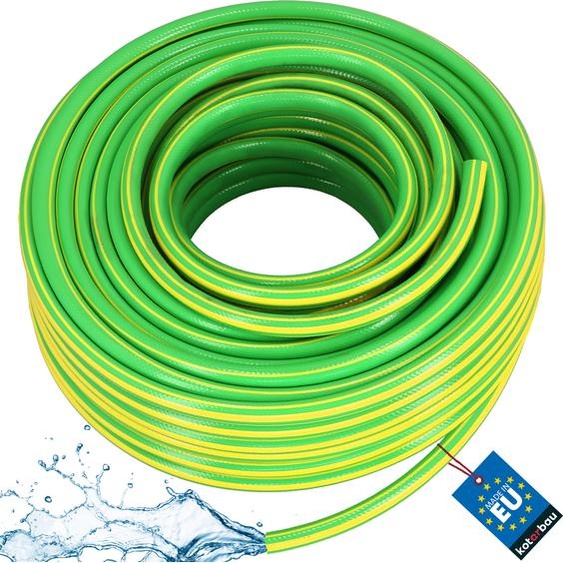 KOTARBAU® Tuyau Arrosage PVC 50 m 1/2 Pouce Vert Jaune Tuyau DArrosage Jardin Renforcé Flexible Durable 4 Couches
