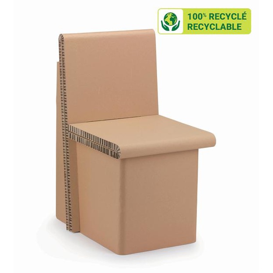 KRAFTDESIGN Chaise visiteur sans accoudoirs en carton alvéolaire - Kraft naturel