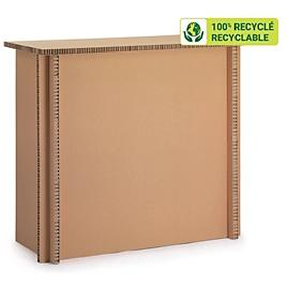 KRAFTDESIGN Comptoir daccueil L 110 x P 50 x H 100 cm en carton alvéolaire - Kraft naturel