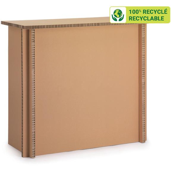 KRAFTDESIGN Comptoir daccueil L 110 x P 50 x H 100 cm en carton alvéolaire - Kraft naturel