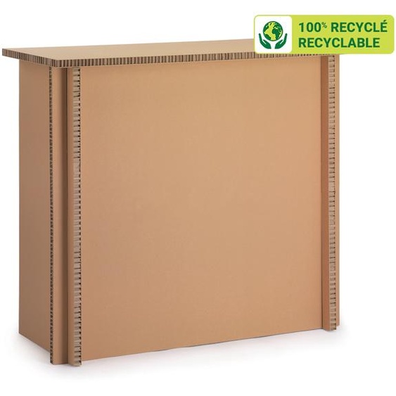KRAFTDESIGN Comptoir daccueil L 110 x P 50 x H 100 cm en carton alvéolaire - Kraft naturel