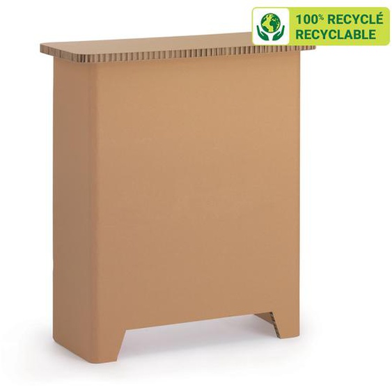 KRAFTDESIGN Comptoir daccueil L 80 x P 37 x H 92,5 cm en carton alvéolaire - Kraft naturel