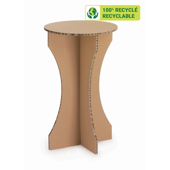 KRAFTDESIGN Mange-debout diam. 60 cm en carton alvéolaire - Kraft naturel
