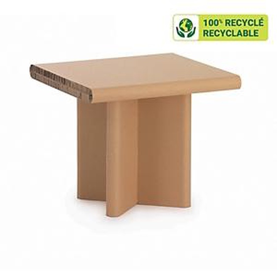 KRAFTDESIGN Table basse rectangulaire H. 50 cm en carton alvéolaire - Kraft naturel