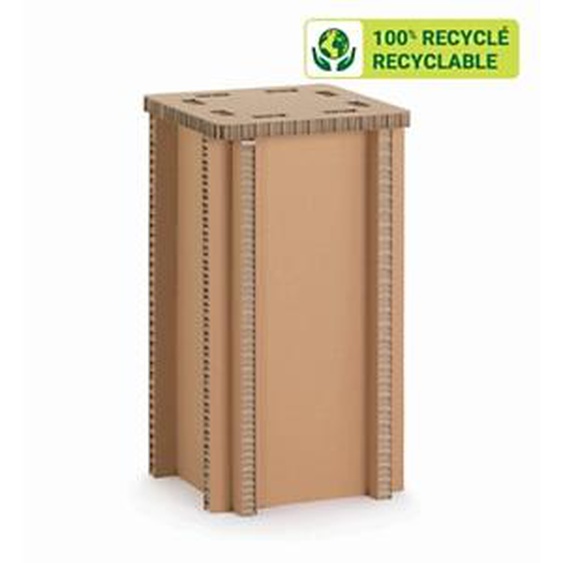 KRAFTDESIGN Tabouret haut H. 75,5 cm en carton alvéolaire - Kraft naturel