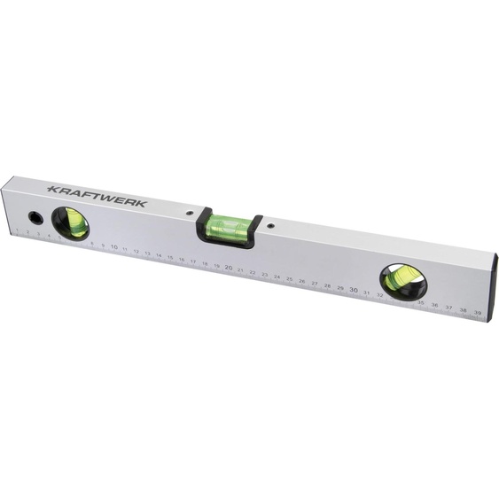 Kraftwerk Niveau à bulle en aluminium profilé creux 400mm 2 fioles