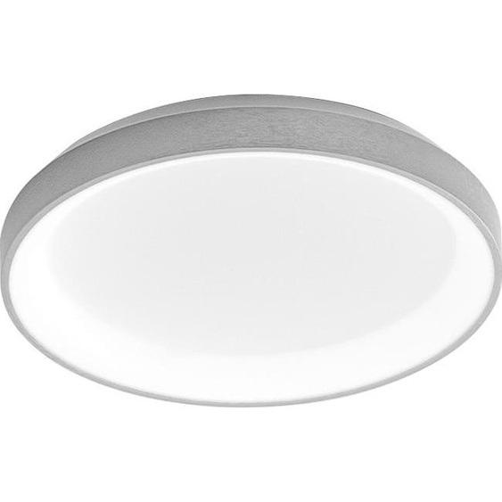 Krizia - Plafonnier LED moderne dimmable 30W - Lumière naturelle 4000K, 2700lm, diffuseur opale, aluminium blanc satiné, d.25 cm