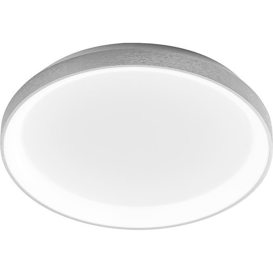 Krizia - Plafonnier LED moderne dimmable 38W - Lumière naturelle 4000K, 3400lm, diffuseur opale, aluminium blanc satiné, d.48 cm