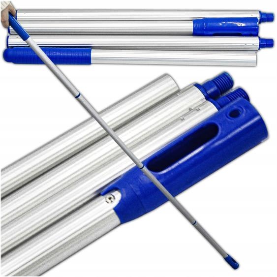 KRUMAD Perche télescopique pour piscine 153 cm en aluminium, perche réglable pour nettoyer la piscine, compatible avec les épuisettes et aspirateurs de piscine
