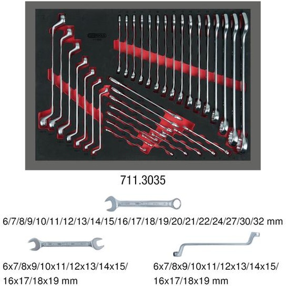 KS Tools Jeu de clés, 35 pièces, 1/1 insert système - 711.3035