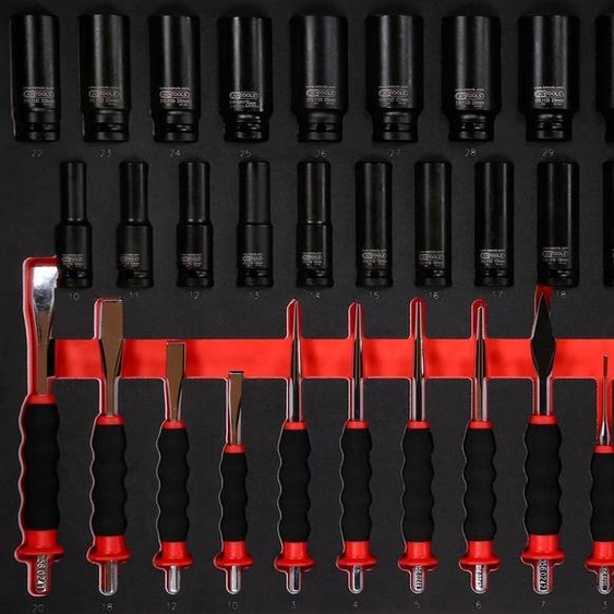 KS TOOLS Jeu de marteaux / burins / douilles de force en mousse, 40 pièces ( 813.0040 )