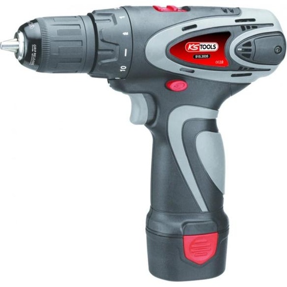 KS TOOLS Perceuse-visseuse sans fil 24Nm 1.870 tr/min 10,8V avec 2 batteries et 1 chargeur - 515.3536