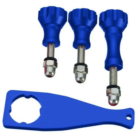 Ksix BXGO25 - Clé multifonctions en aluminium (pour Go Pro et caméras de sport, avec 3 vis) couleur bleue