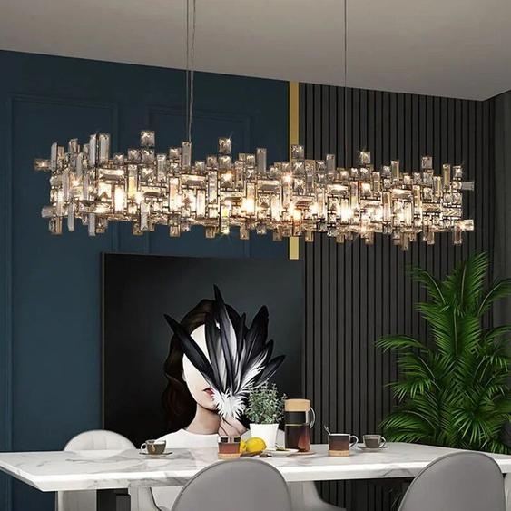 KUALOOL Plafonnier LED en Clip Chromé de Luxe, Luminaire Décoratif dNik, Idéal pour un Salon, une Salle à Manger ou une Villa