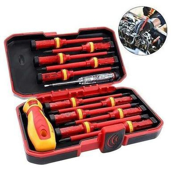 L&h-cfcahl - Isolé tournevis électricien 1000V Set Conseils magnétiques interchangeables Outils de réparation électrique Kit Boîte de 13pcs