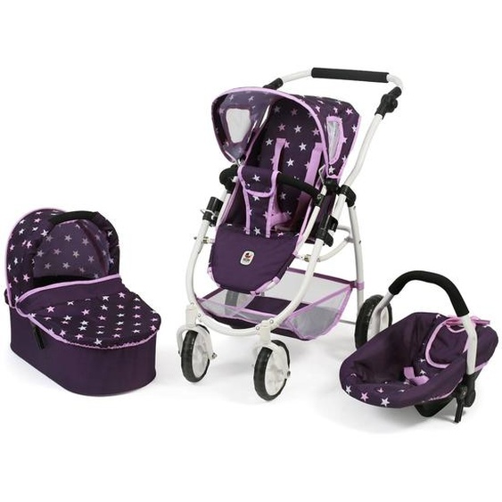 La Poussette Combinée 3 En 1 Emotion all In Pour Poupons Violet Étoiles