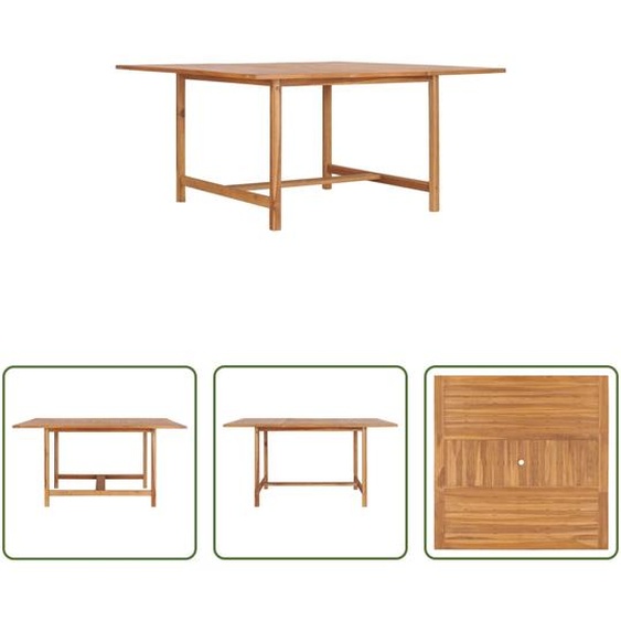 La table de jardin Living Store, dimensions 150x150x76 cm, en bois massif de teck