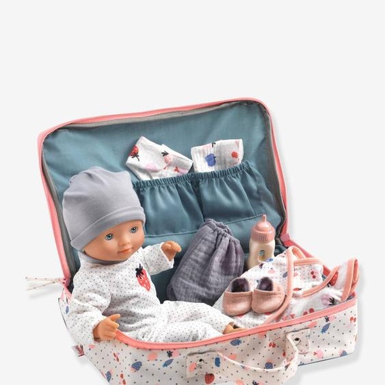 La valise poupon + accessoires vanille