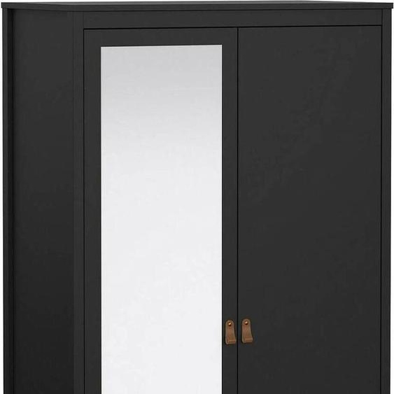 Lagertha - Armoire 2 Portes, 102x199h cm Noir, Porte-Manteaux