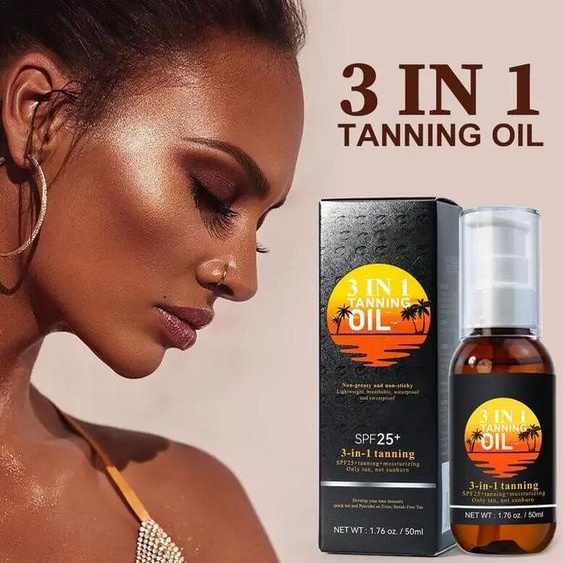 LAIKOU Huile bronzante rapide pour le corps, créer un bronzage naturel dété, application sans soleil, gratitude de plage, huile bronzante sans soleil, 50ml