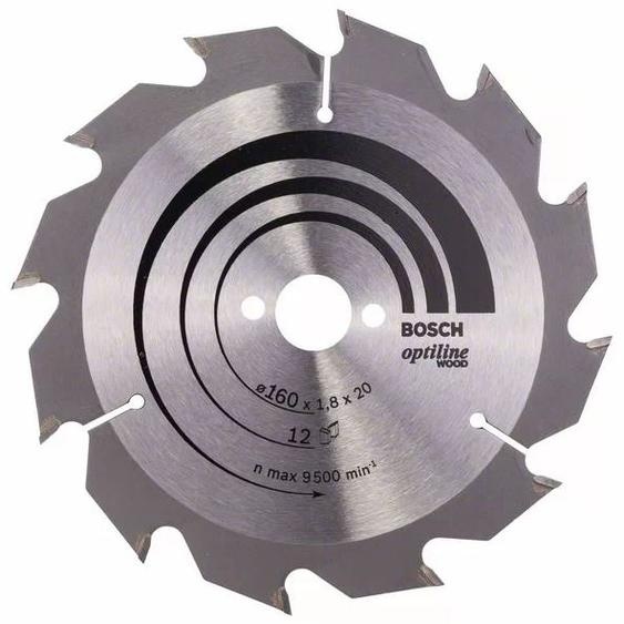 Lame de scie circulaire 160 x 20 x 1,8 mm pour le bois 12 dents BOSCH 2608641170