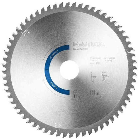 Lame de scie circulaire Aluminium/plastics HW 168x1,8x20 F/FA 52 - FESTOOL - 205767