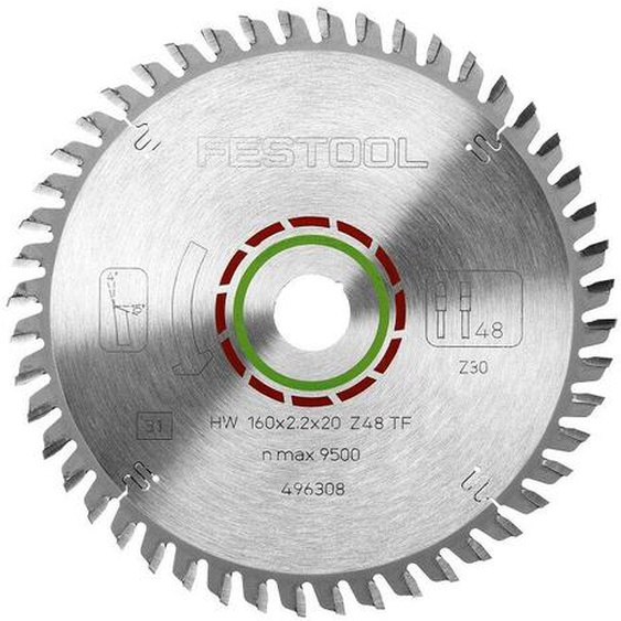 Lame de scie circulaire - laminé - Ø160 mm - 48 dents Festool 496308