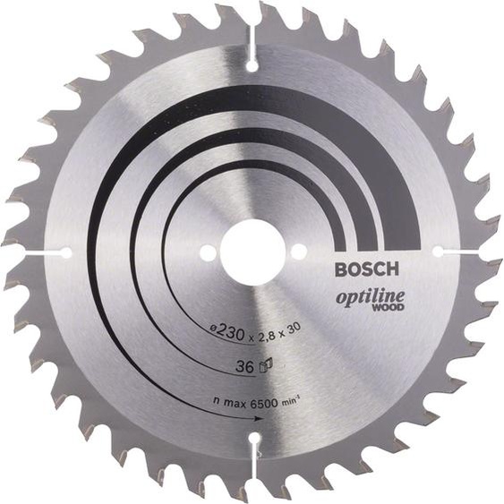 Lame de scie circulaire Optiline Wood 230 x 30 x 2,8 mm 36 dents BOSCH 2608640628