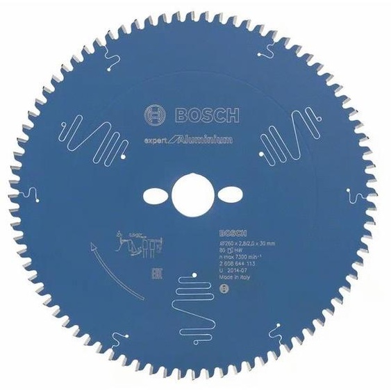 Lame de scie circulaire pour aluminium 260 x 30 x 2 mm 96 dents BOSCH EXPERT 2608644113